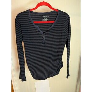 Liz Lange Maternity Pullover Striped Thermal Top Size XL